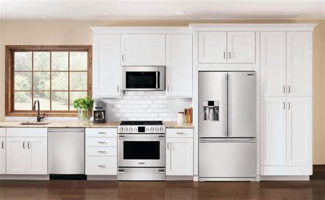 white cabinets stainless steel appliances|mixing white and stainless appliances.